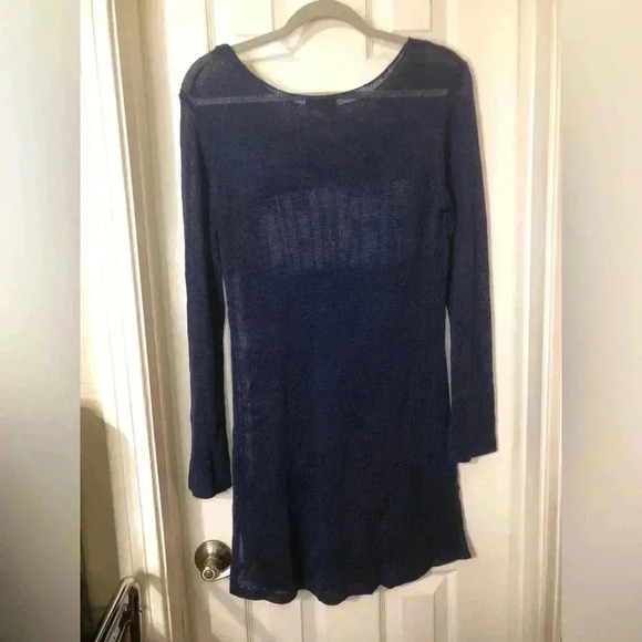 VENUS Mermaid Long Sleeve Navy Mesh Beach Coverup size Medium NWOT - Picture 12 of 15